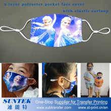 2 Layer Polyester Pocket Face Cover with Elastic Earloop